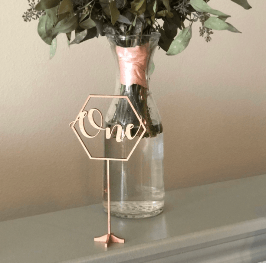 Hexagon Table Numbers - Faux Theory Design