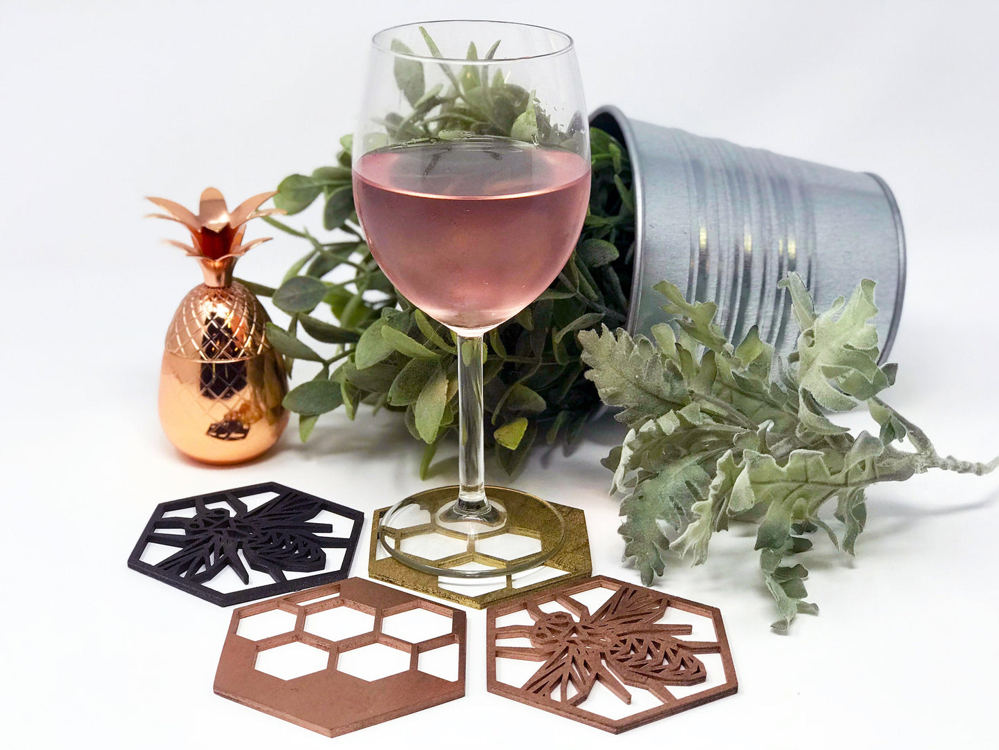 Honey Comb Bee Coasters - Faux Theory Design