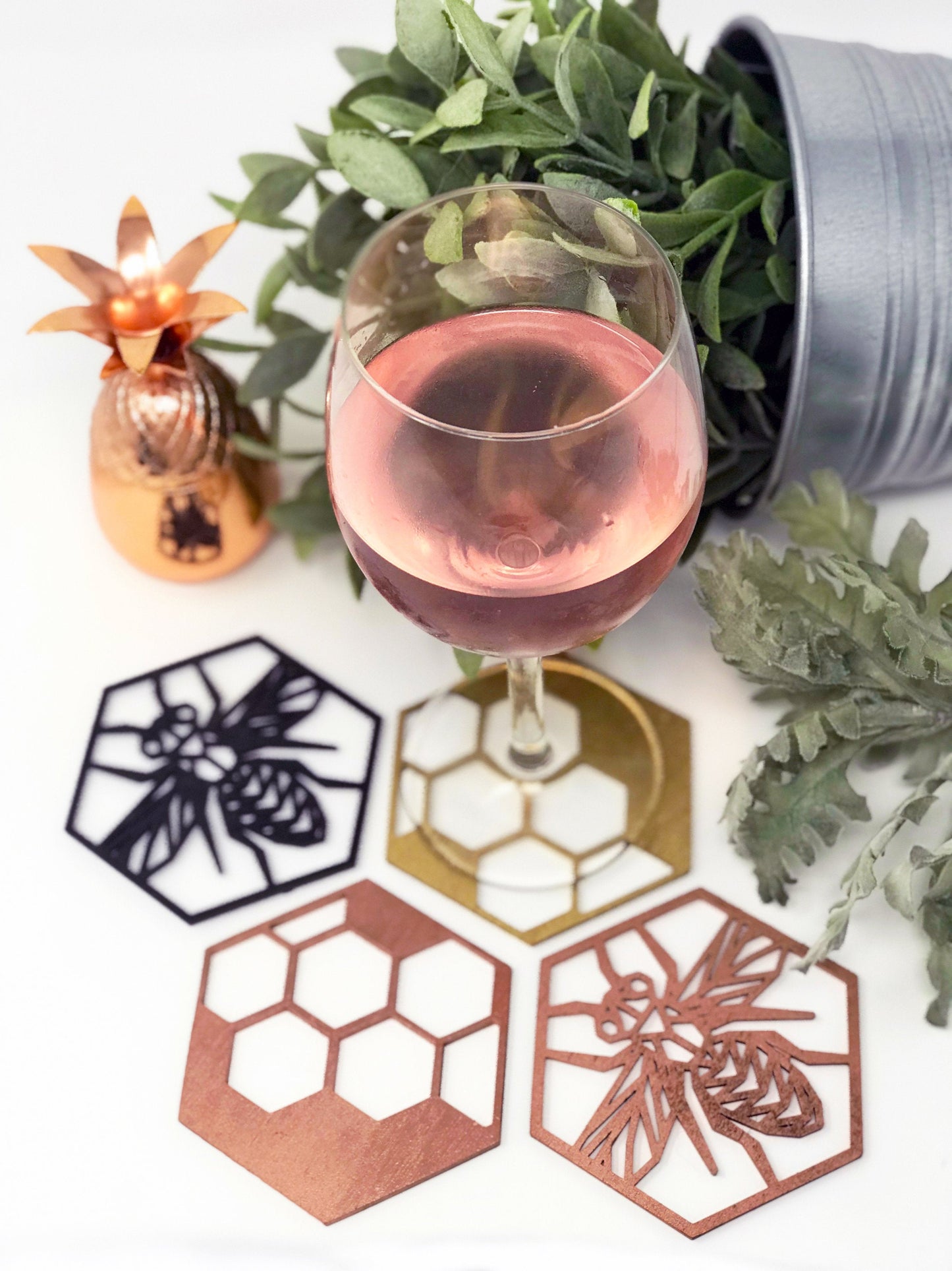 Honey Comb Bee Coasters - Faux Theory Design