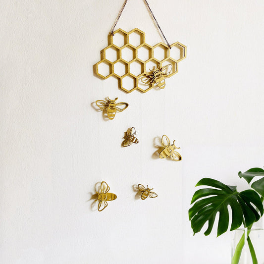 Bee Honeycomb Wall Hanging