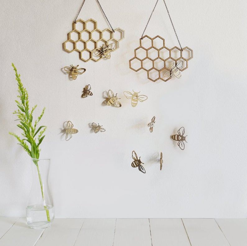 Bee Honeycomb Wall Hanging