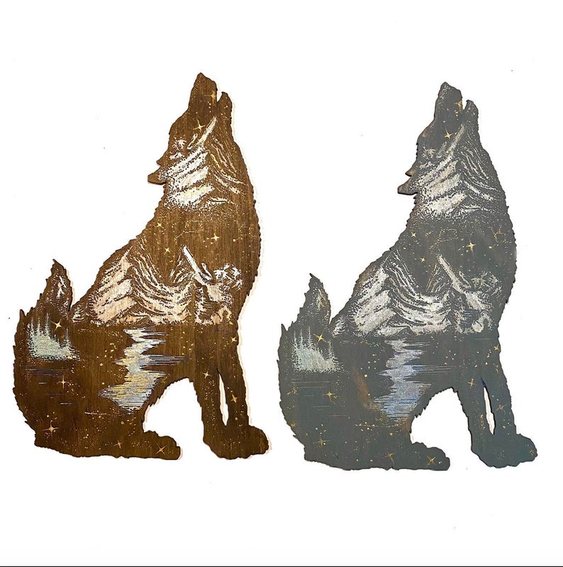 Wolf Forest Painting