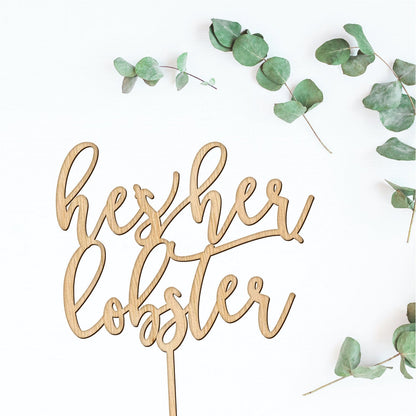 He's Her Lobster Cake Topper