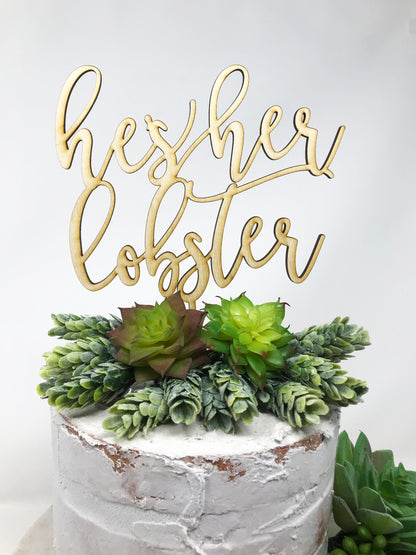 He's Her Lobster Cake Topper