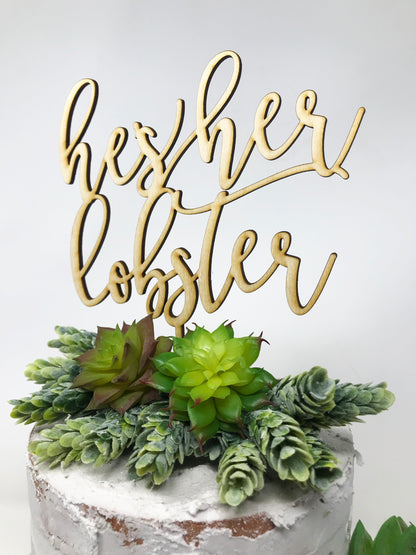 He's Her Lobster Cake Topper