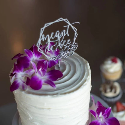Meant to Bee Geometric Cake Topper