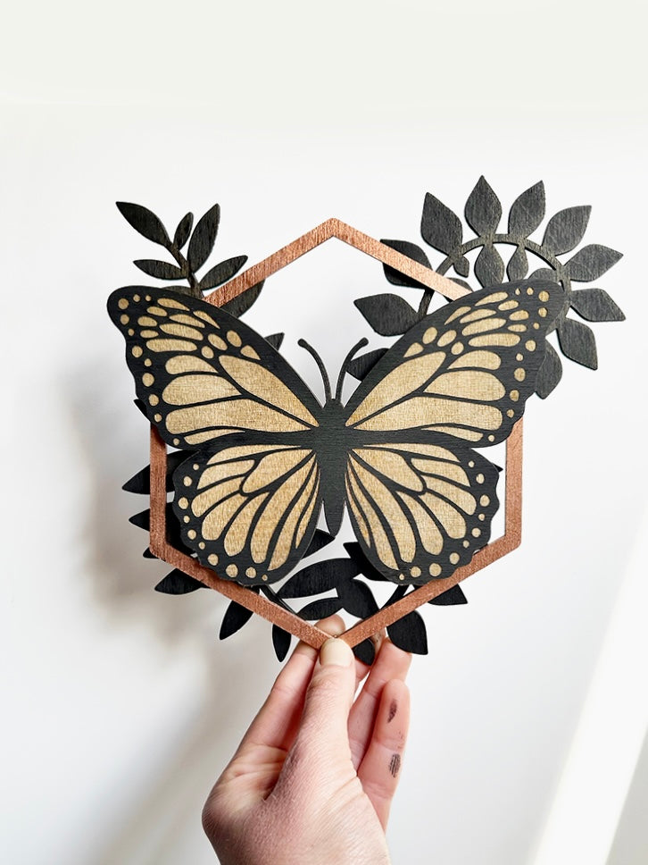 Monarch Butterfly with Ferns