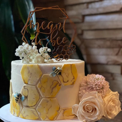Meant to Bee Geometric Cake Topper
