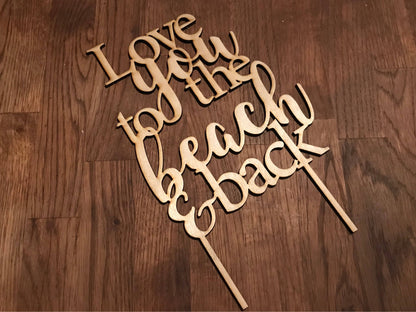 Love You to the Beach and Back Cake Topper - Faux Theory Design