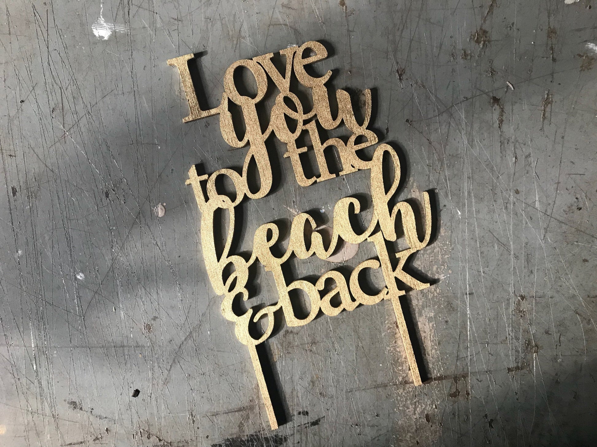 Love You to the Beach and Back Cake Topper - Faux Theory Design