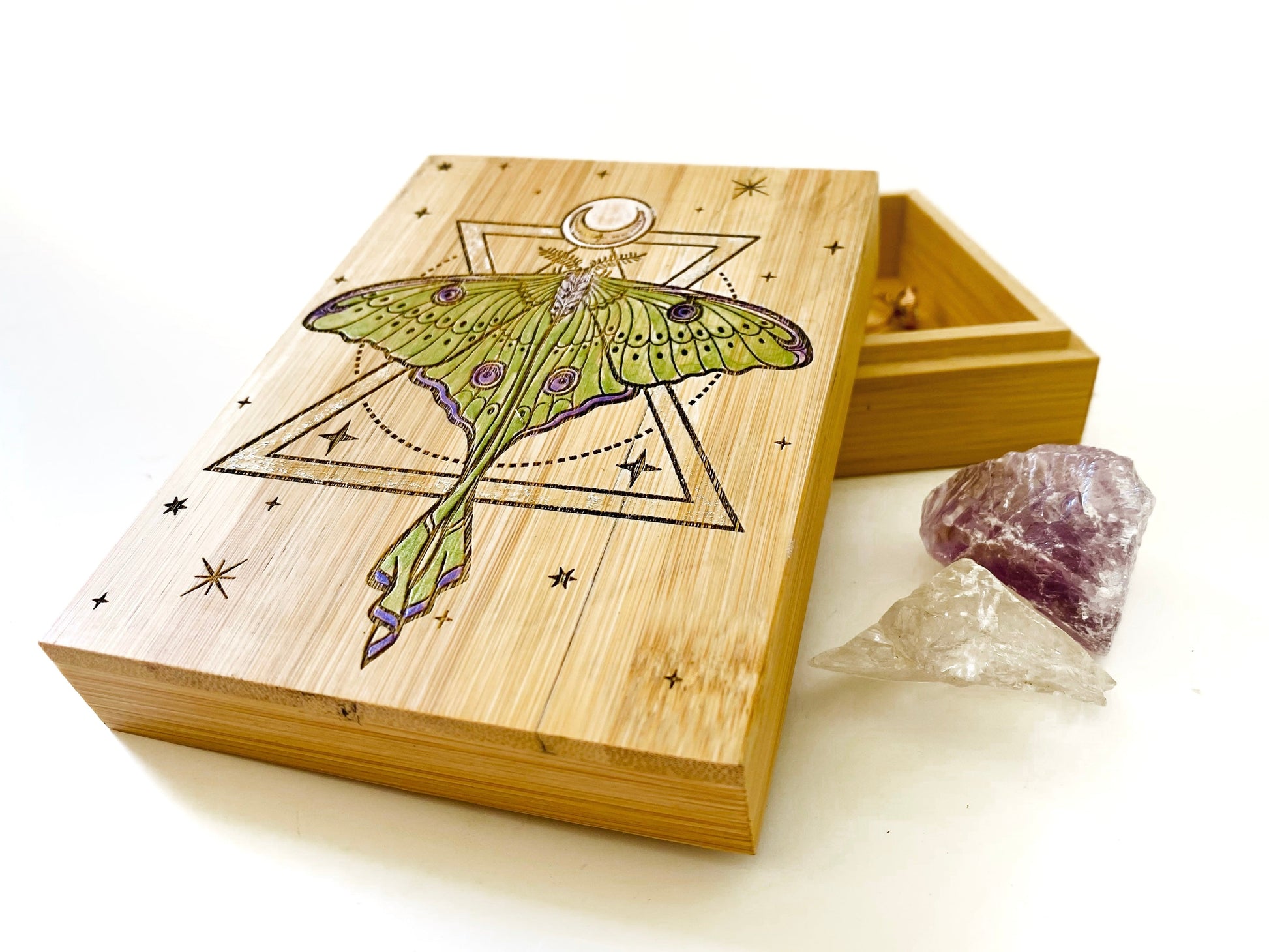 Luna Moth Small Storage Box - Faux Theory Design