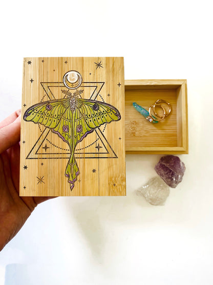 Luna Moth Small Storage Box - Faux Theory Design