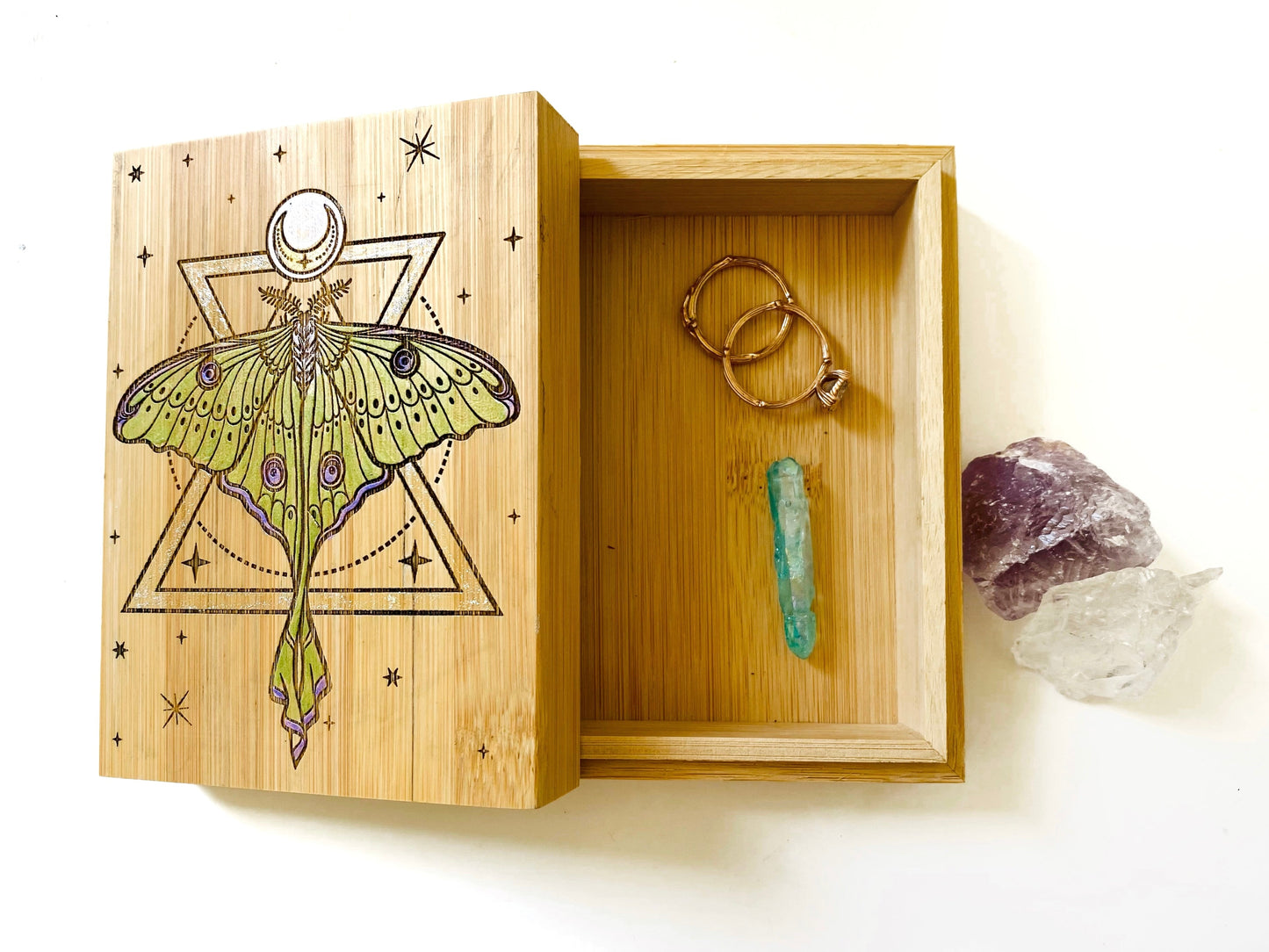 Luna Moth Small Storage Box - Faux Theory Design
