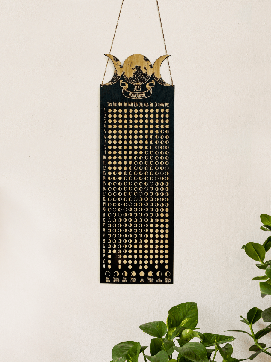 Lunar Moon Calendar, Phases of the Moon - Faux Theory Design