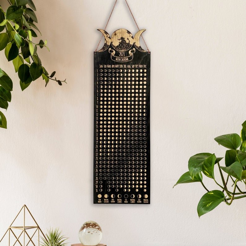 Lunar Moon Calendar, Phases of the Moon - Faux Theory Design