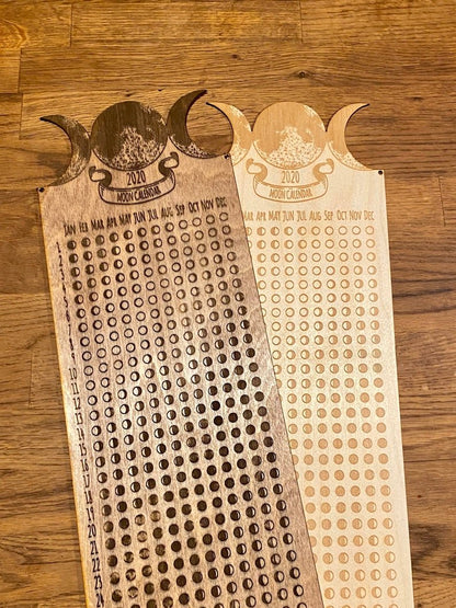 Lunar Moon Calendar, Phases of the Moon - Faux Theory Design