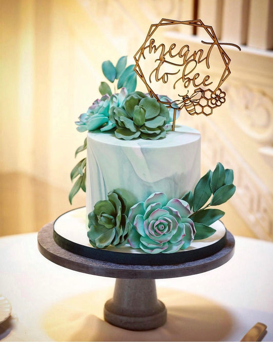 Meant to Bee Geometric Cake Topper - Faux Theory Design