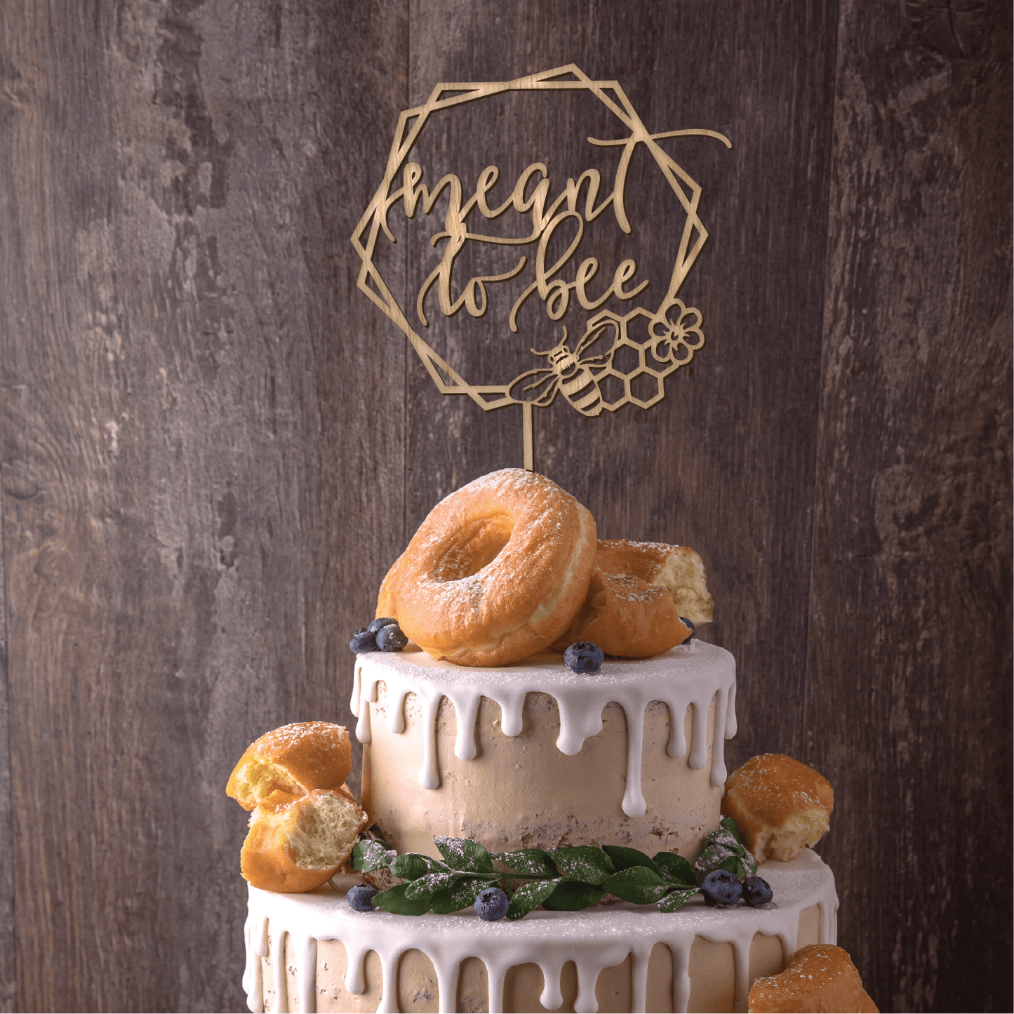 Meant to Bee Geometric Cake Topper - Faux Theory Design