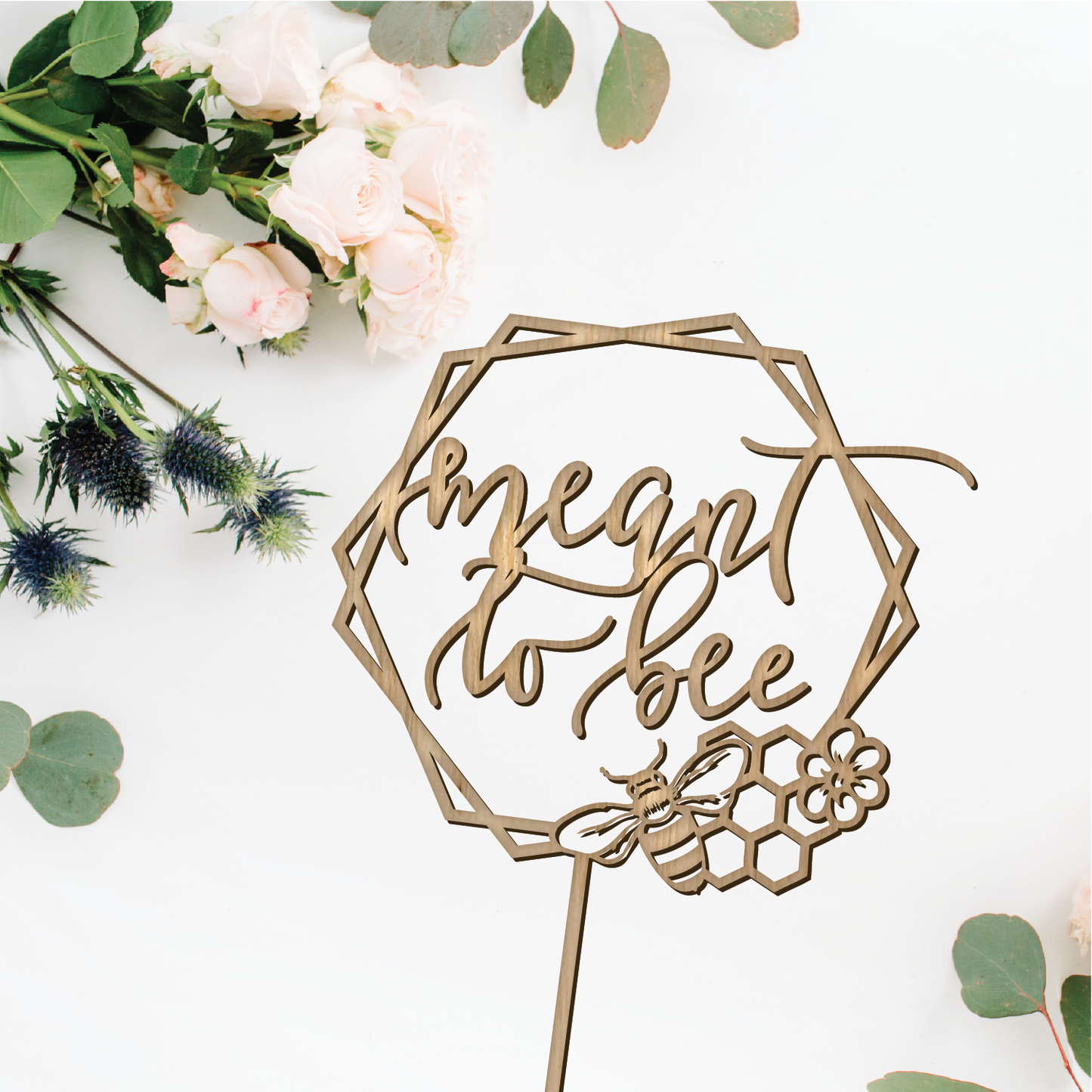Meant to Bee Geometric Cake Topper