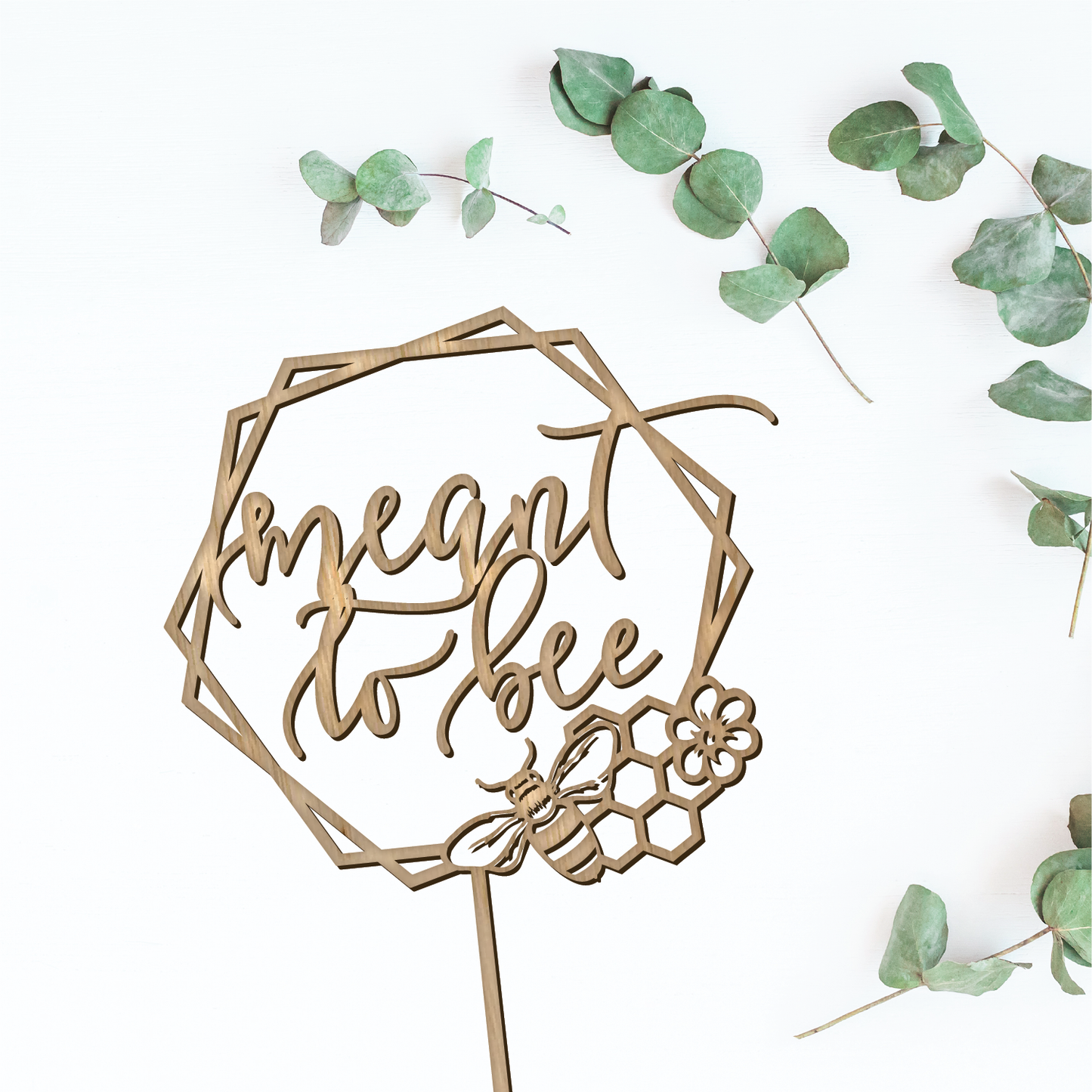 Meant to Bee Geometric Cake Topper