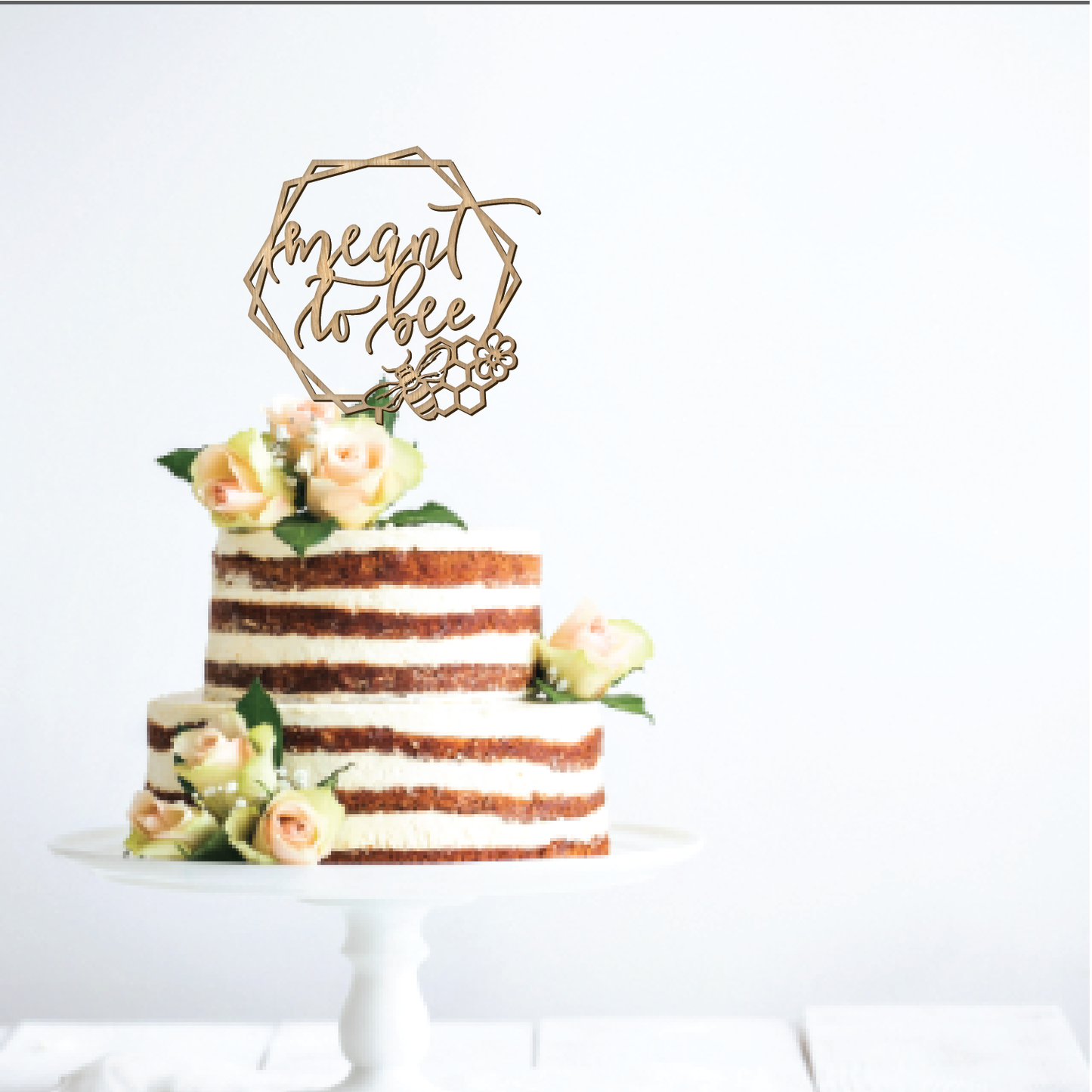 Meant to Bee Geometric Cake Topper