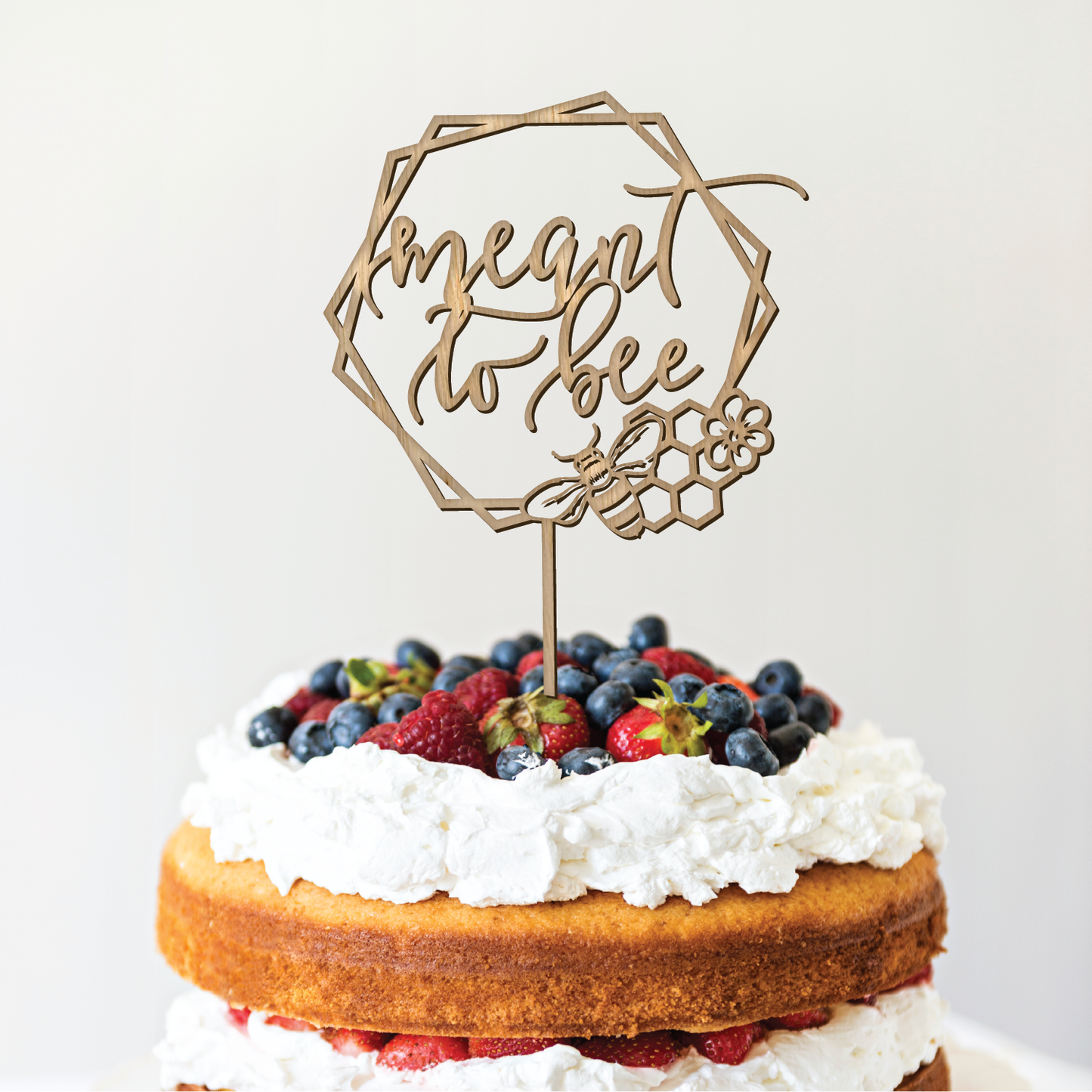 Meant to Bee Geometric Cake Topper