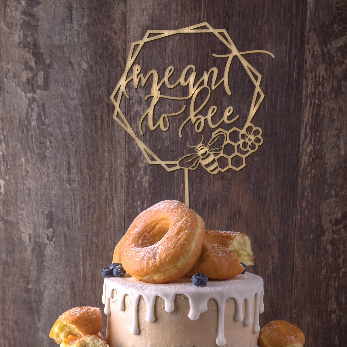 Meant to Bee Geometric Cake Topper