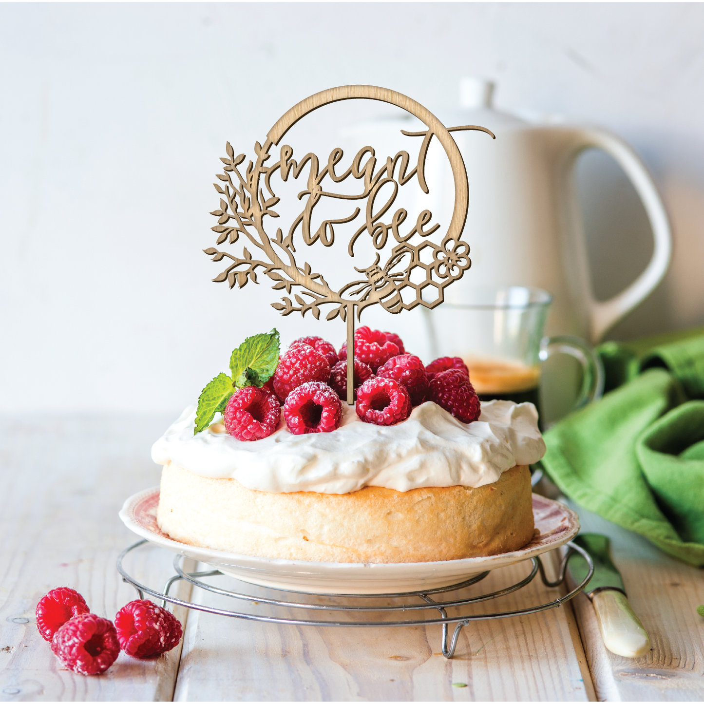 Meant to Bee Wreath Cake Topper