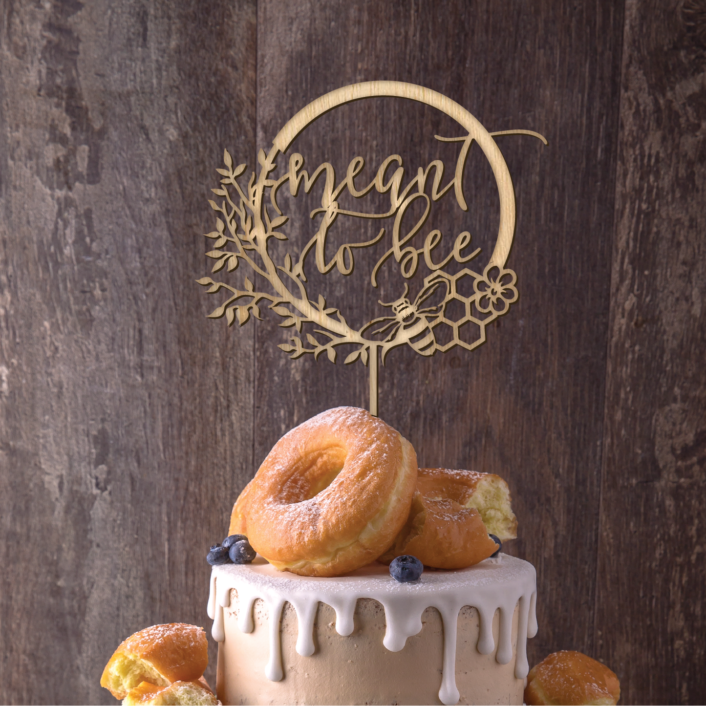 Meant to Bee Wreath Cake Topper