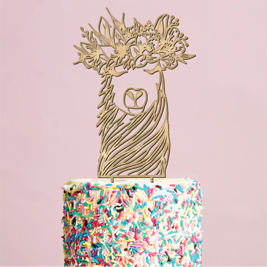 Floral Llama Cake Topper