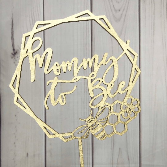 Mommy to Bee Geometric Cake Topper - Faux Theory Design