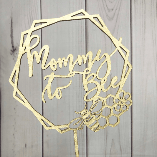 Mommy to Bee Geometric Cake Topper - Faux Theory Design