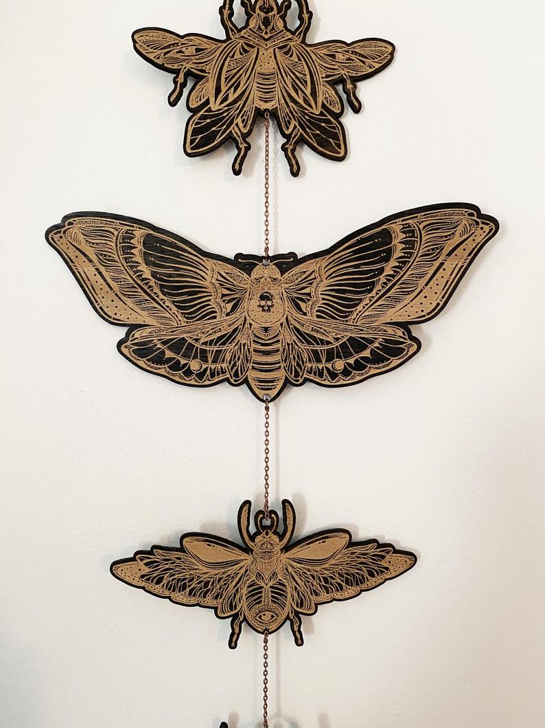 Moth and Beetle Garland - Faux Theory Design