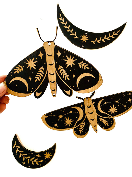 Moth and Moon Garland - Faux Theory Design