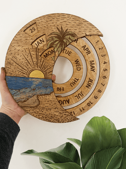 Perpetual Calendar Beach Painting - Faux Theory Design