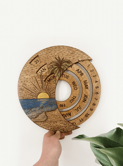 Perpetual Calendar Beach Painting - Faux Theory Design