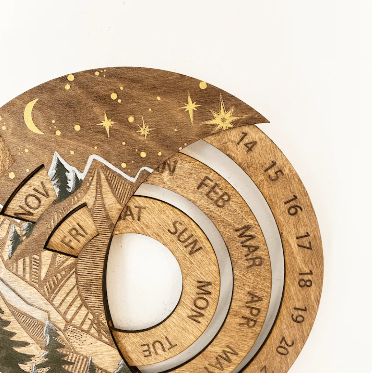 Perpetual Calendar Mountain Painting - Faux Theory Design