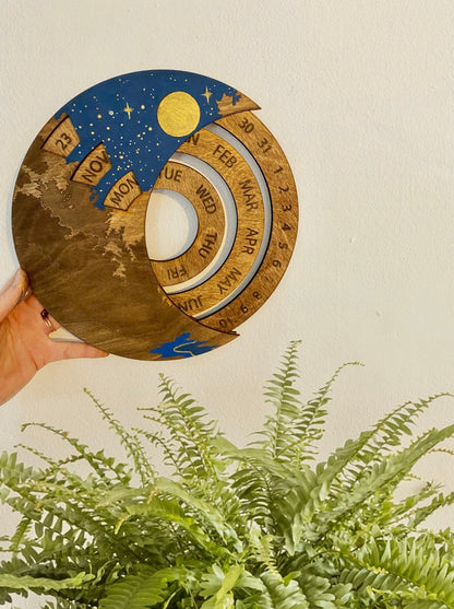 Perpetual Calendar River Painting - Faux Theory Design