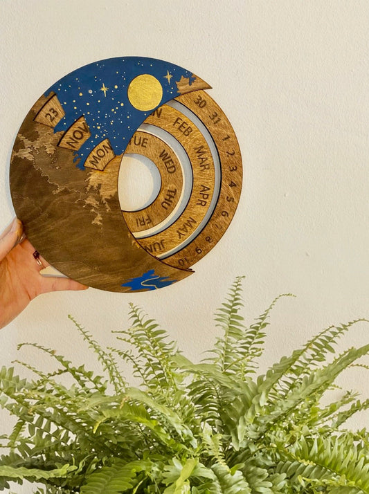 Perpetual Calendar River Painting - Faux Theory Design