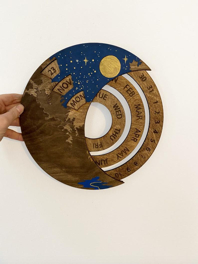 Perpetual Calendar River Painting - Faux Theory Design