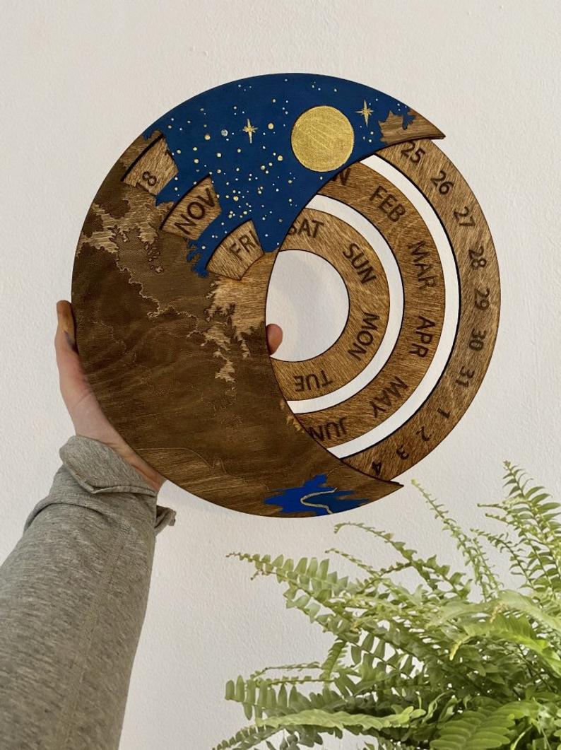 Perpetual Calendar River Painting - Faux Theory Design