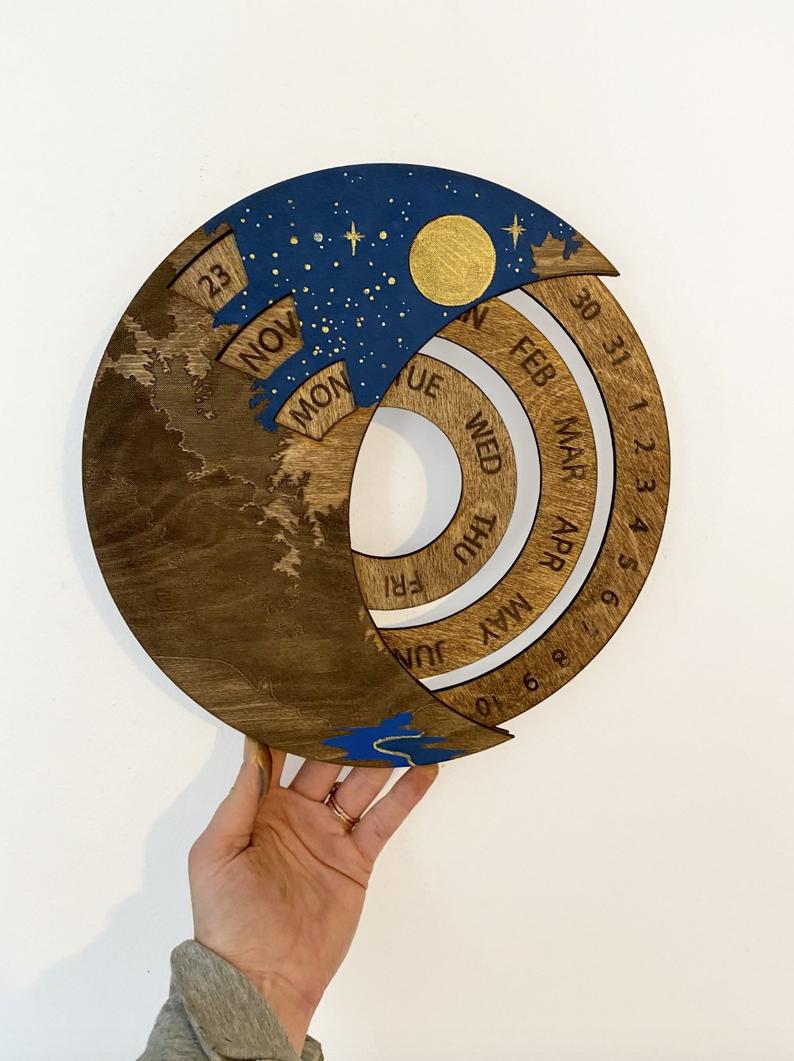 Perpetual Calendar River Painting - Faux Theory Design