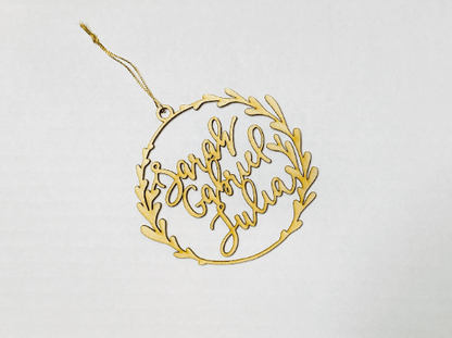 Personalized Name Christmas Ornament - Faux Theory Design