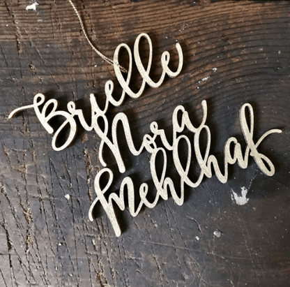 Personalized Name Christmas Ornament - Faux Theory Design