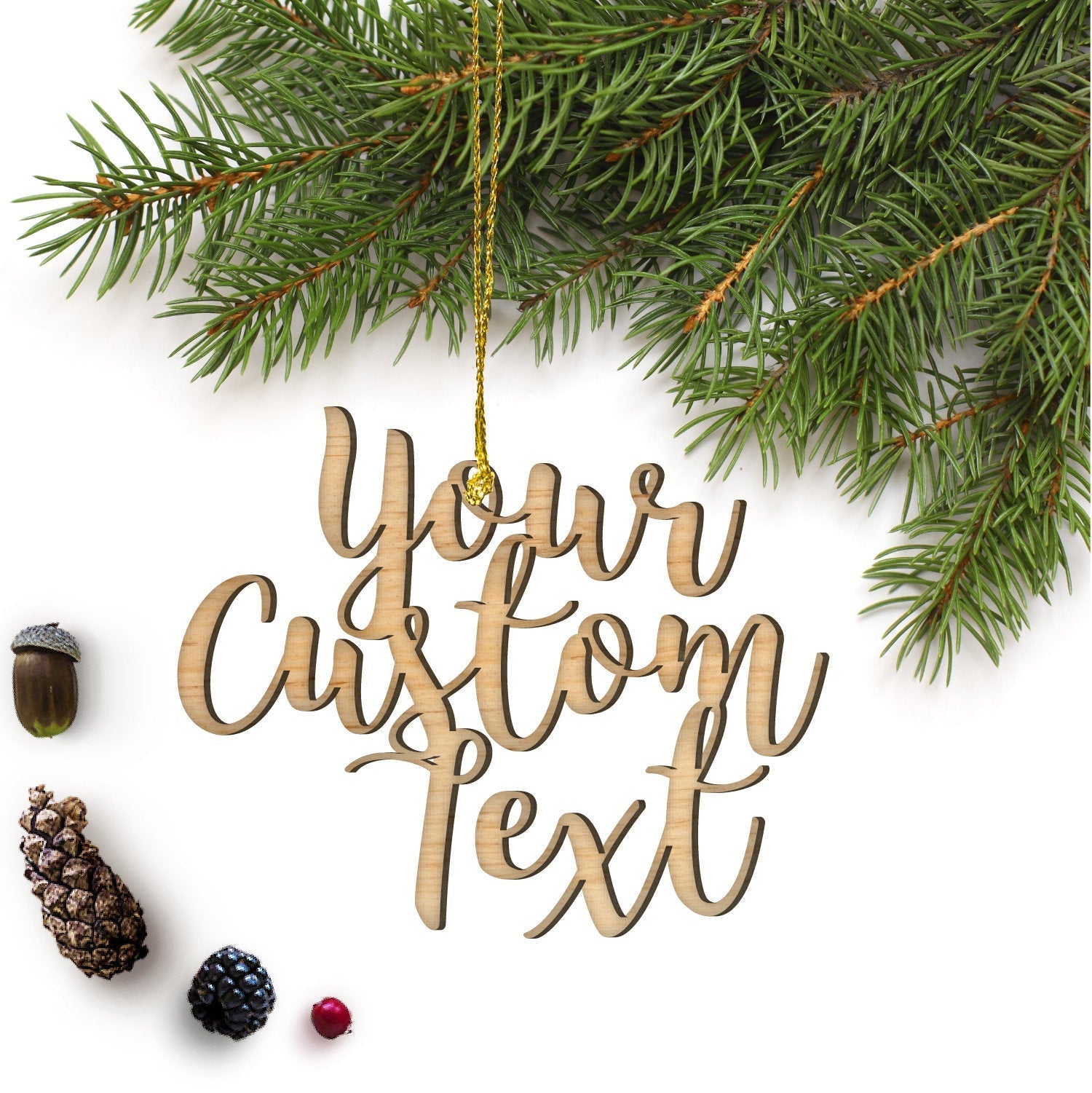 Personalized Name Christmas Ornament - Faux Theory Design