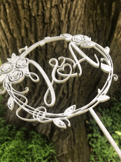 Personalized Vine Wreath Cake Topper - Faux Theory Design