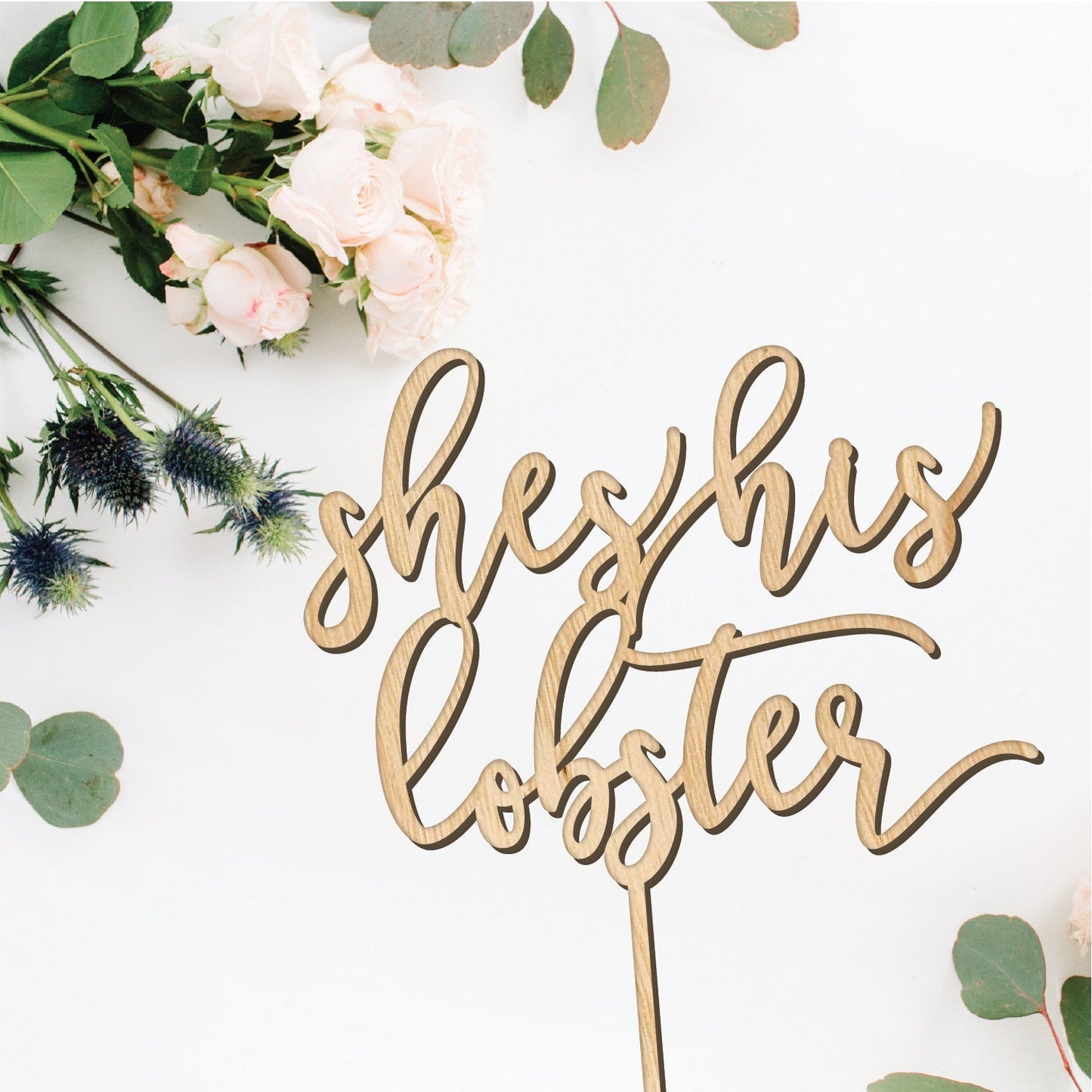 She's His Lobster Cake Topper - Faux Theory Design