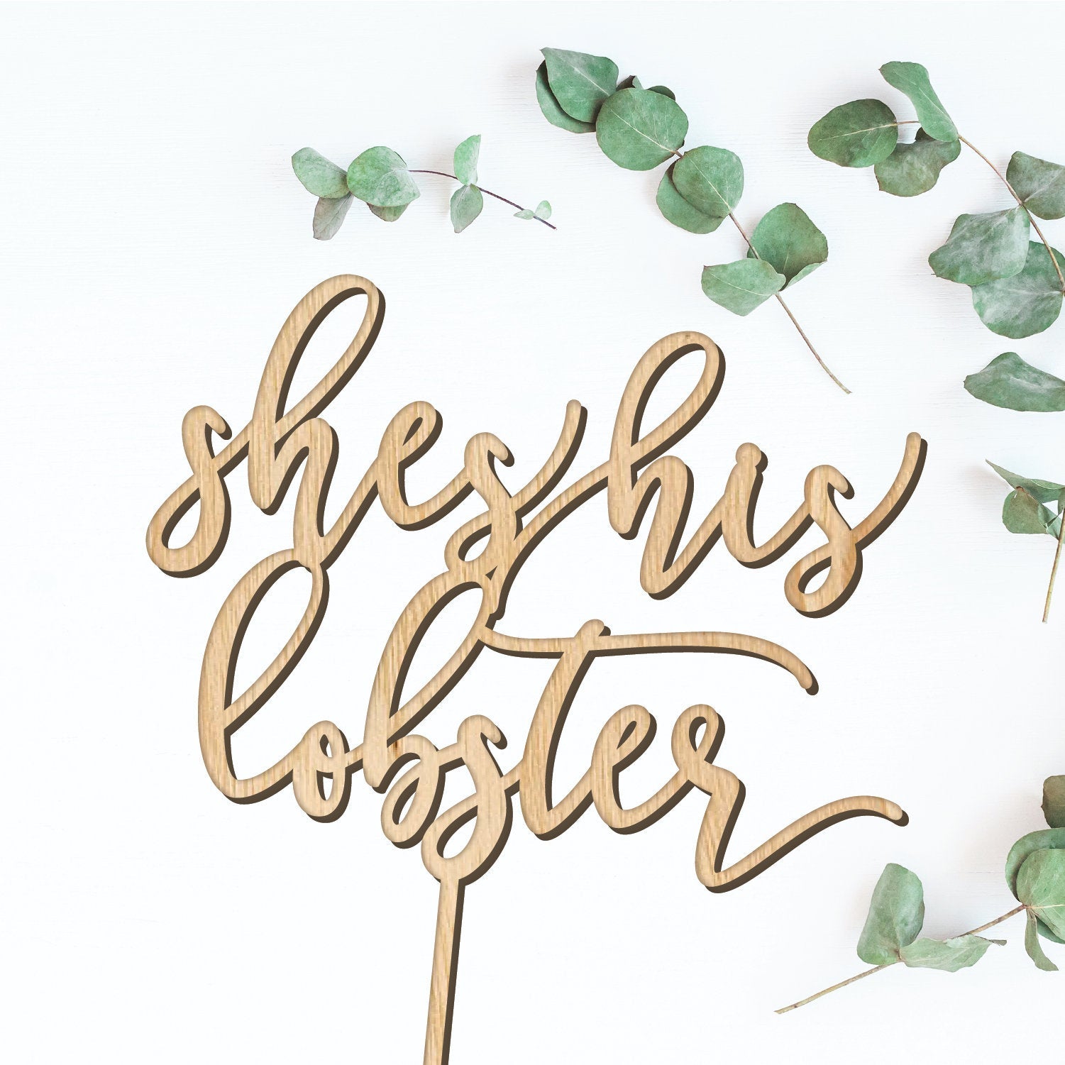 She's His Lobster Cake Topper - Faux Theory Design