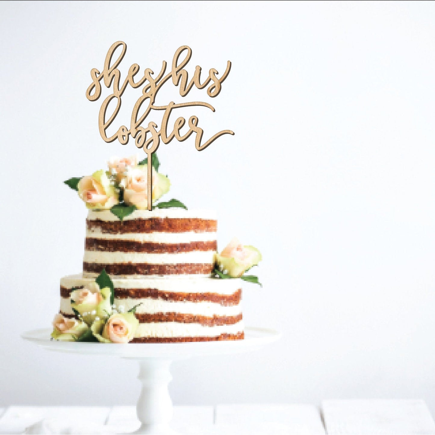 She's His Lobster Cake Topper - Faux Theory Design