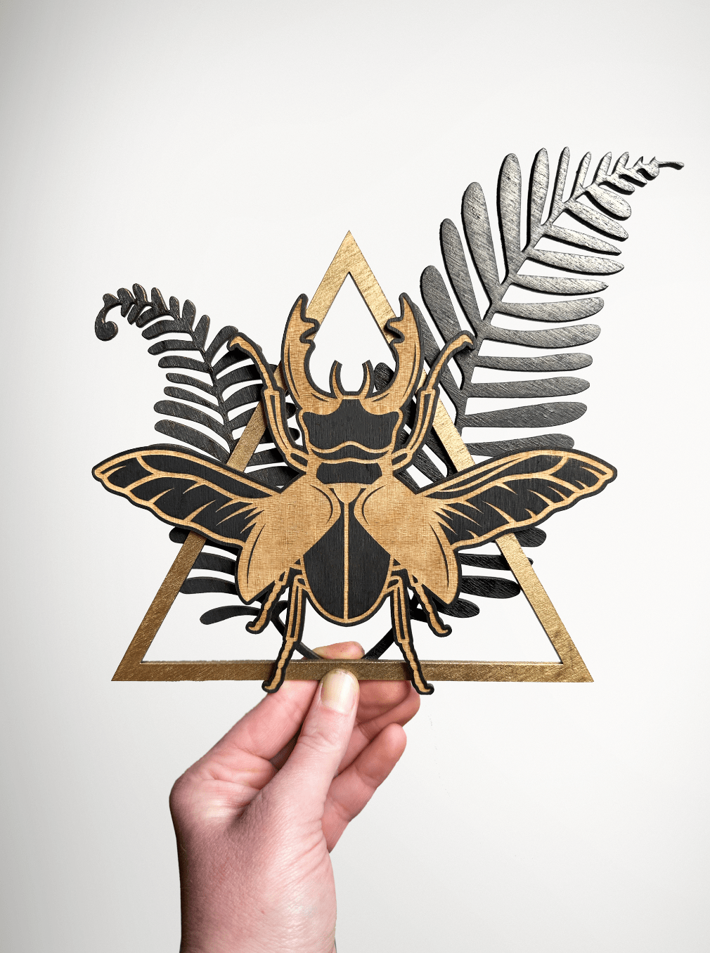Stag Beetle with Ferns - Faux Theory Design